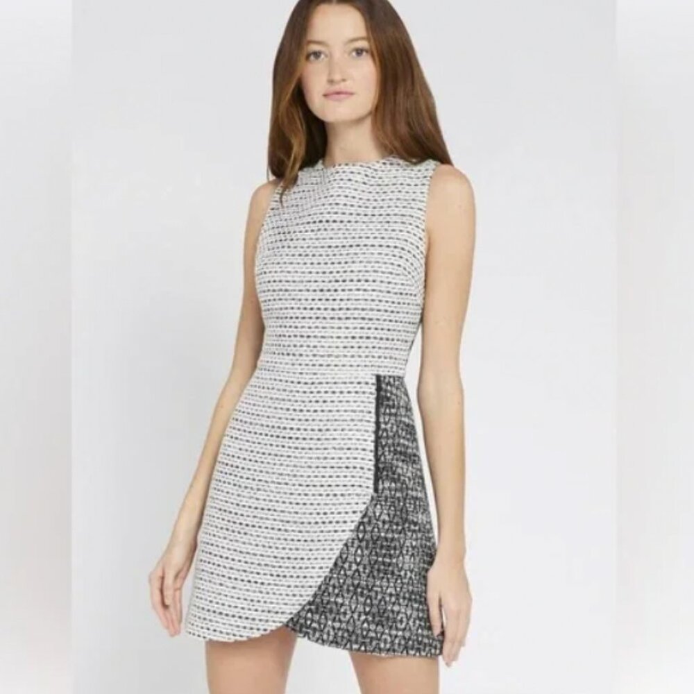 Alice + Olivia Sally Side-Zip Tweed Mini Dress (sz 8)
